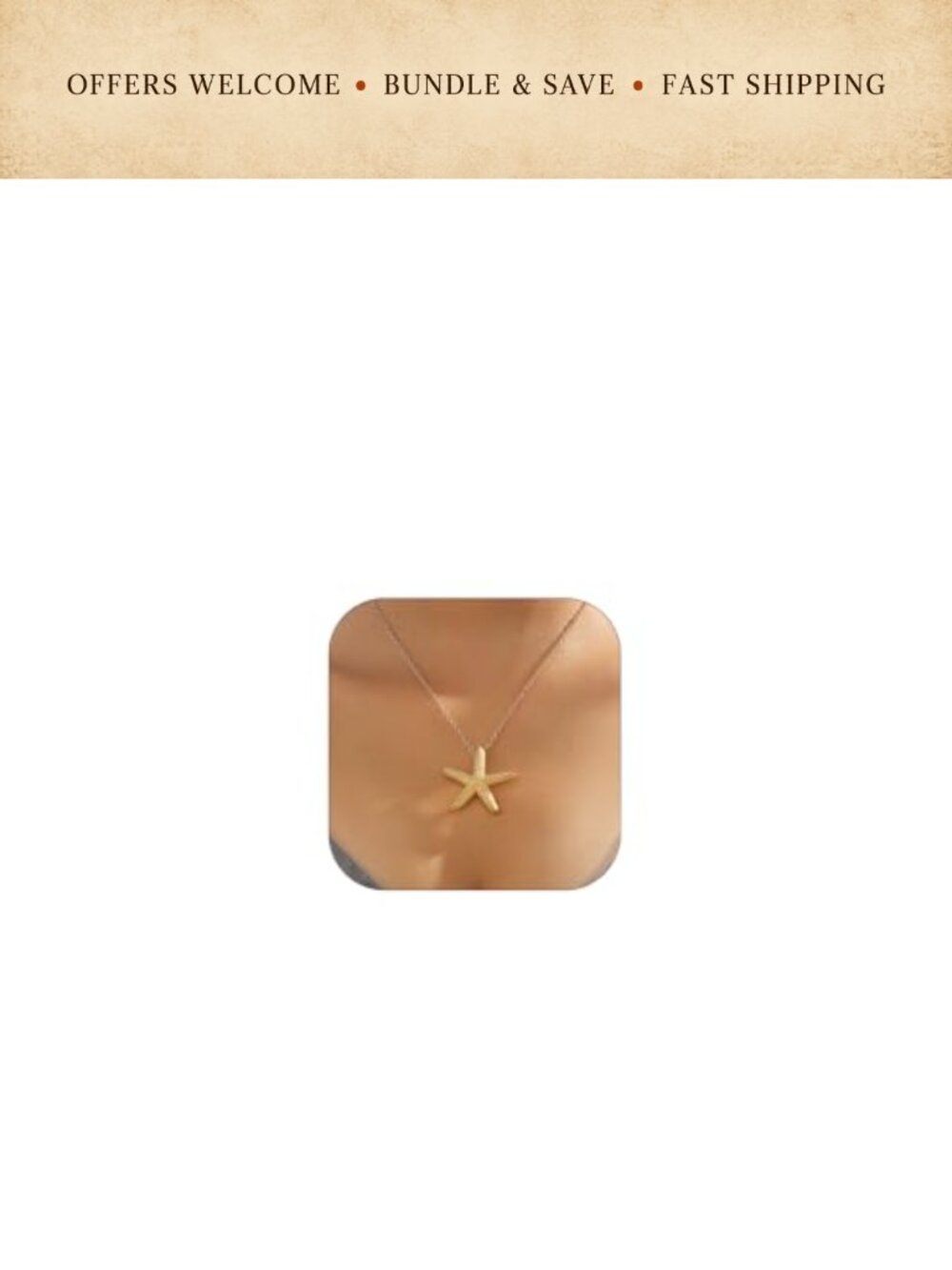 Gold Starfish Necklace Dainty Sparkly CZ Copper Beach Jewelry Gift Women